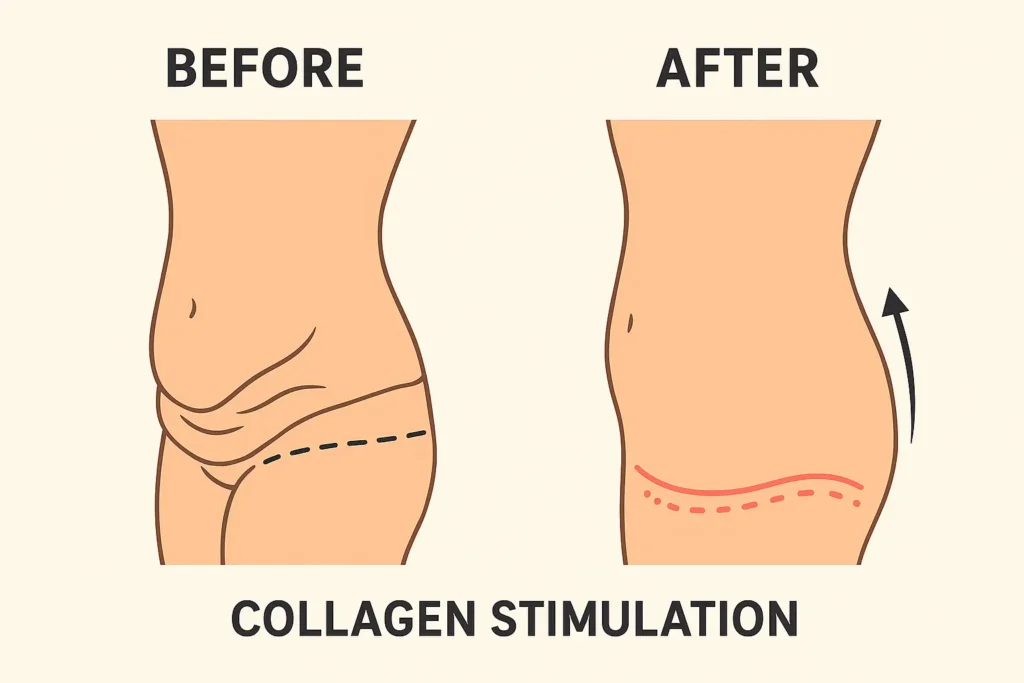 Before and after results for sagging skin after weight loss injections Southsea